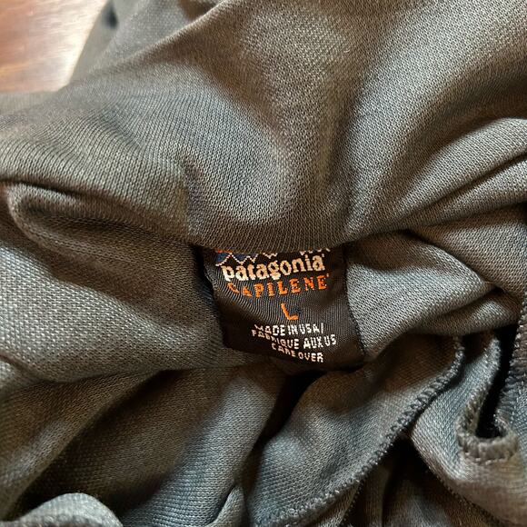 Vtg Patagonia Capilene 1/4 Zip Knit Baselayer Top Blue Large Hike Ski USA Made - Picture 2 of 7